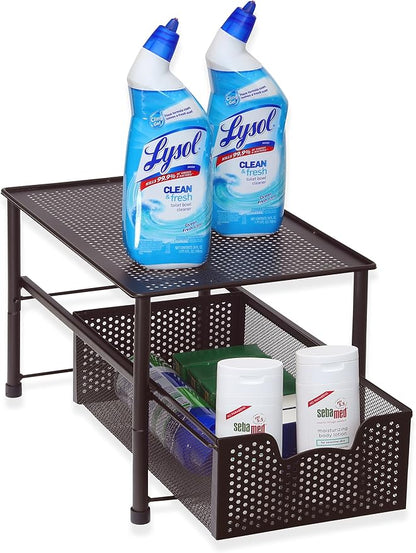 Simple Houseware Stackable Under Sink Cabinet Sliding Basket Organizer Drawer - Image 6