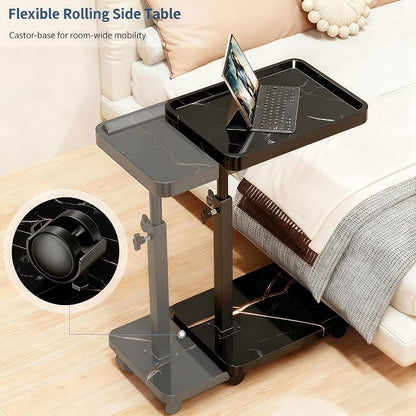 C Table End Table Adjustable Height, 360°Swivel TV Tray Table - Image 5