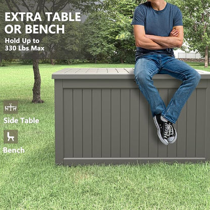Outdoor Storage Box, 230 Gallon Deck Box, Waterproof and UV Resistant Large - Image 3