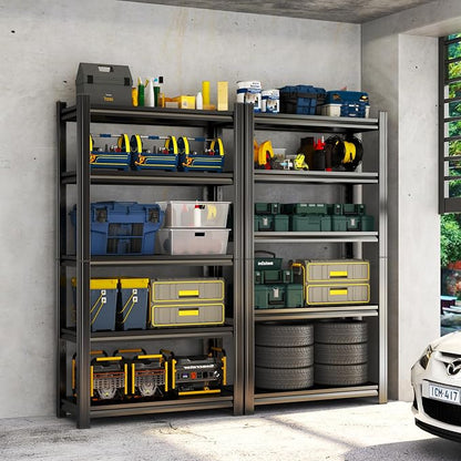 Storage Shelves, Garage Metal Shelving Unit, Adjustable, Double-Layer Column - Image 2