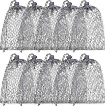 TecUnite 10 Pcs Mesh Bags Drawstring Laundry Bags Large Nylon Mesh Gift by TecUnite