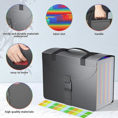 File Organizers with Handle, 25 Pockets Accordion File Organizer, Portable - Image 4