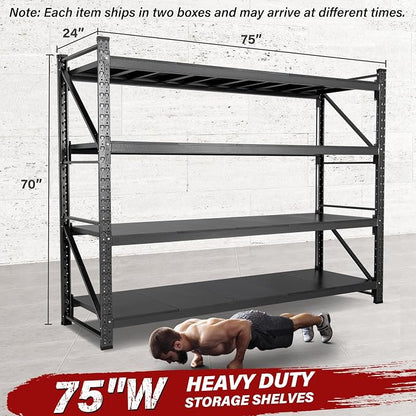 9000LBS Heavy Duty Garage Shelving Units, Metal Garage Shelves, Large Storage - Image 2