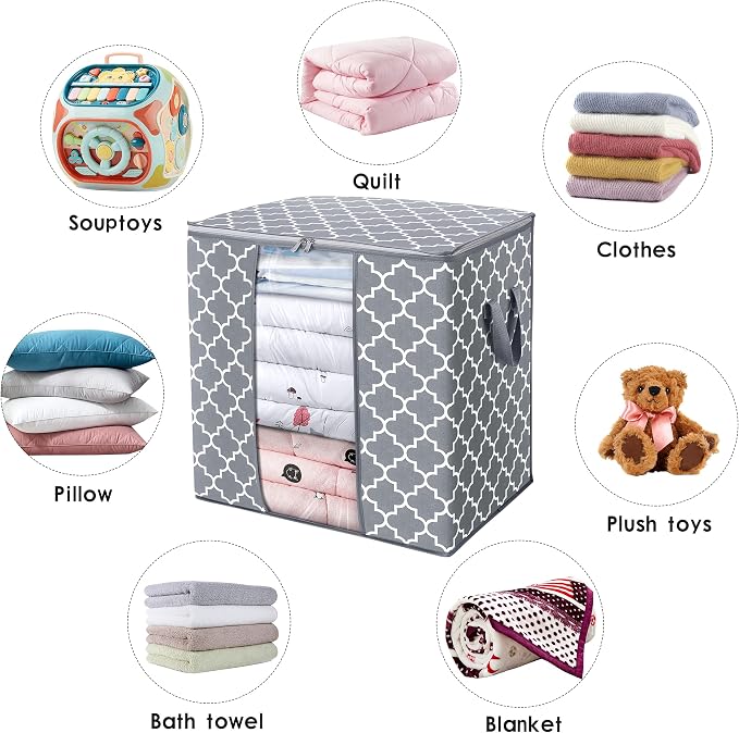 WISELIFE Storage Bags 4 Pack/100L Large Blanket Clothes Organization and - Image 5