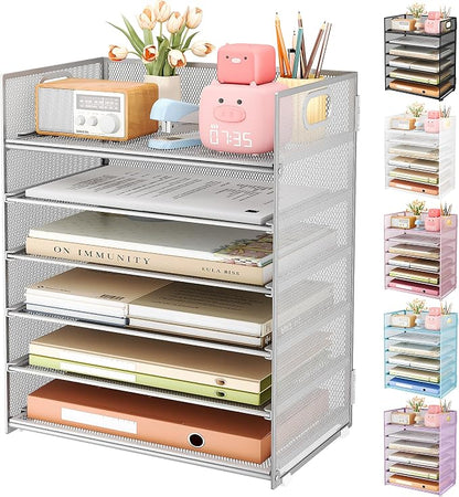 Subekyu 6 Tier Paper Organizer for Desk by SUBEKYU