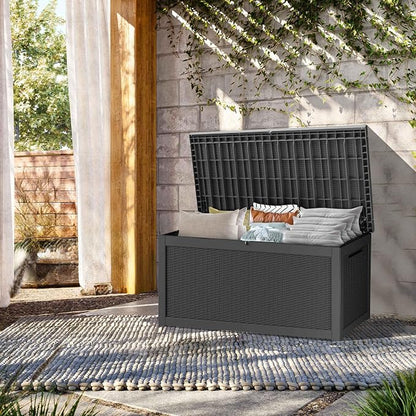 TARKARI 320 Gallon Lockable Resin Deck Box, Waterproof & UV-Resistant Outdoor - Image 3