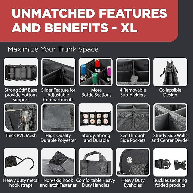 TRUNKCRATEPRO XL Premium SUV, Car Trunk Organizer - Image 6