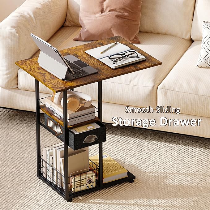 Rolling C-Shaped Side Table - Image 6