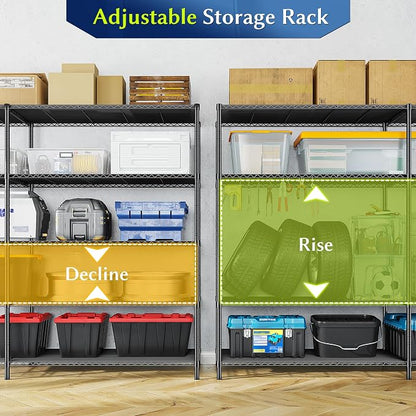 70.8H Wire Shelving Rack, 5Tier Metal Shelving Unit, 1400LBS Heavy Duty Storage - Image 5