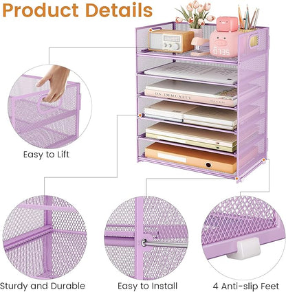 Subekyu 6 Tier Paper File Tray Organizer - Image 5