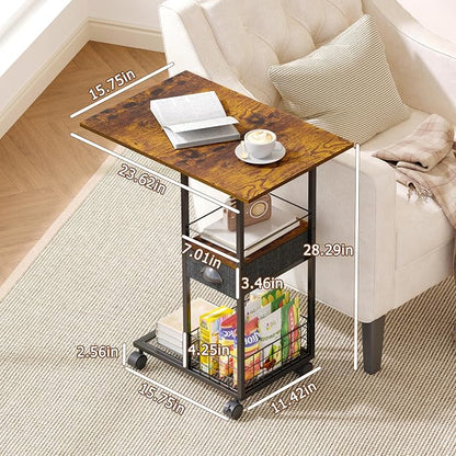 Rolling C-Shaped Side Table - Image 3