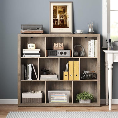 Book Shelf with 10-Cube, 43” Wide Bookshelf with Anti-Tip Device, 38” Tall Open - Image 3