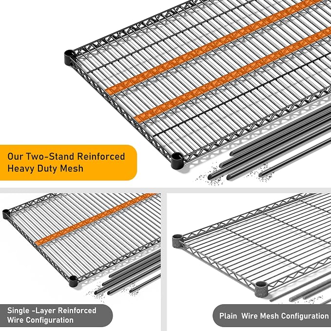 REIBII 81.5''W Storage Shelves 3680LBS Garage Shelving Heavy Duty 4 Tier Metal - Image 9