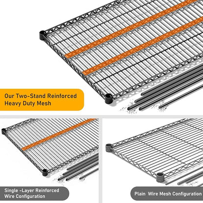 REIBII 81.5''W Storage Shelves 3680LBS Garage Shelving Heavy Duty 4 Tier Metal - Image 9