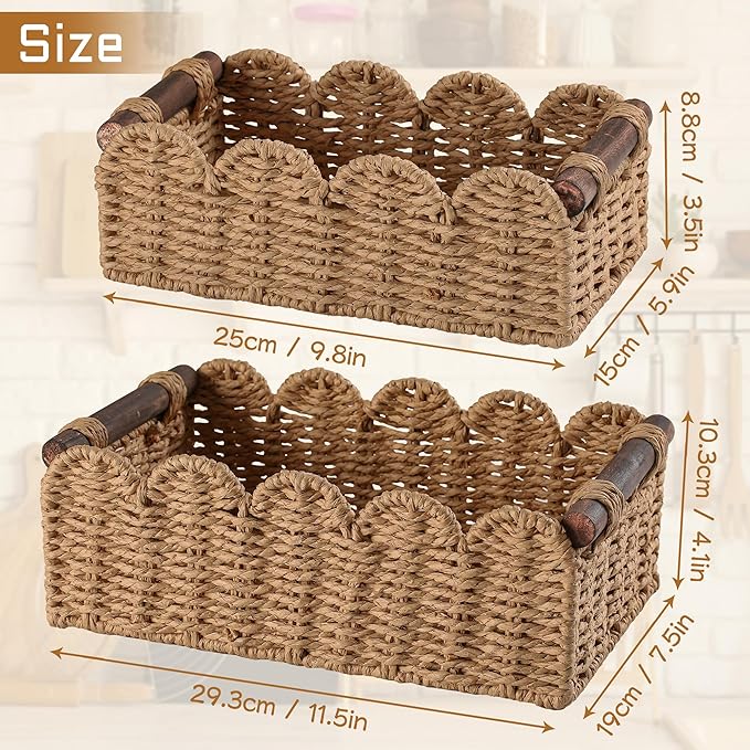 Storage Basket Wicker Baskets for Organizing Toilet Paper Storage Basket for - Image 7