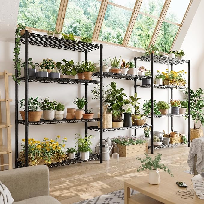 REIBII 5 Shelf Metal Shelving 72''H Storage Shelves Steel Wire Shelving - Image 5