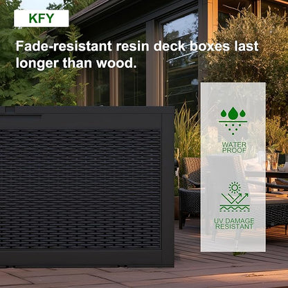 DRATO 100 Gallon Large Deck Box, Outdoor Storage Box - Image 7