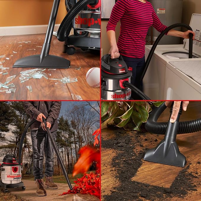Shop-Vac 5 Gallon 4.5 Peak HP Wet/Dry Vacuum, Stainless Steel Tank, Portable - Image 5