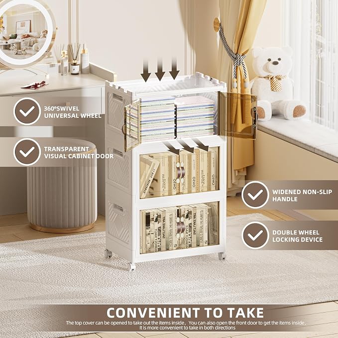 148 QT / 37 Gal Rolling Foldable Storage Cabinet - Image 6