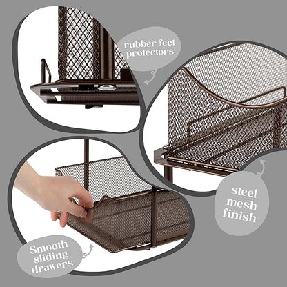 Sorbus 2 Sets of 2 Tier Metal Under Sink Organizer - Image 4