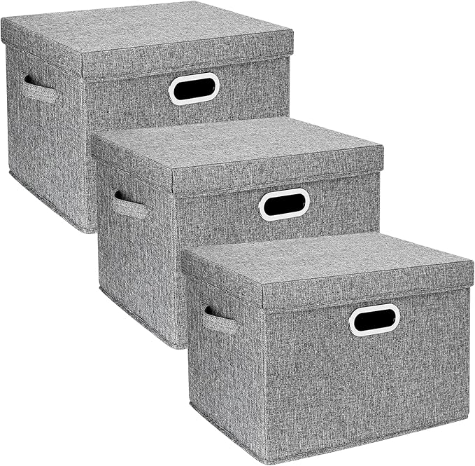 TYEERS Large Storage Bins with Lids, Collapsible, Fabric Storage Boxes by StorageOrganization