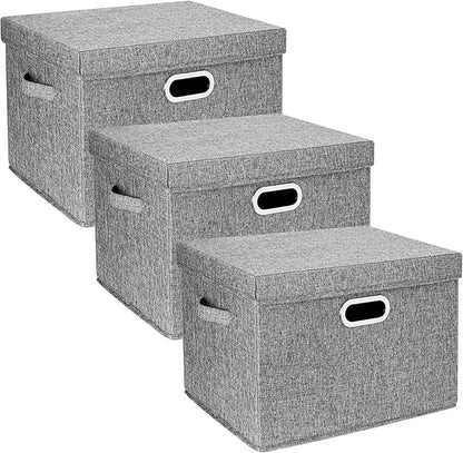 TYEERS Large Storage Bins with Lids, Collapsible, Fabric Storage Boxes by StorageOrganization