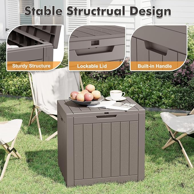 Outdoor Storage Box, Resin Deck Boxes Outdoor Waterproof - Image 3