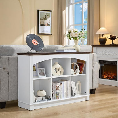 White Bookshelf, 6-Cube Bookcase and Kids Bookshelf, Wooden Storage Cabinet - Image 5