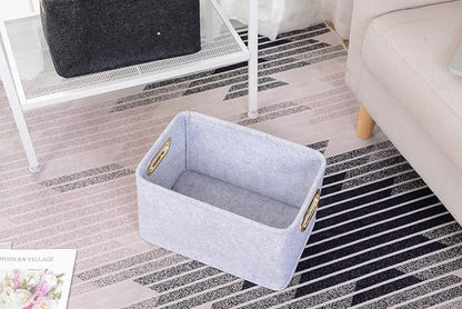 Collapsible Storage Bins Foldable Felt Fabric Storage Basket Organizer Boxes - Image 5