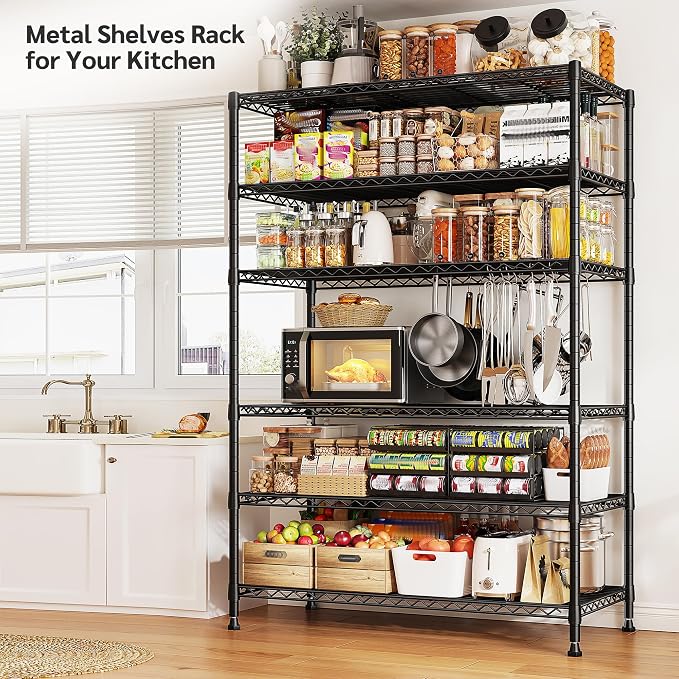 REIBII 75''H Storage Shelves Metal Shelving Unit, 6 Tier Wire Shelving - Image 5