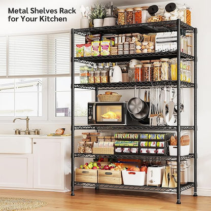 REIBII 75''H Storage Shelves Metal Shelving Unit, 6 Tier Wire Shelving - Image 6