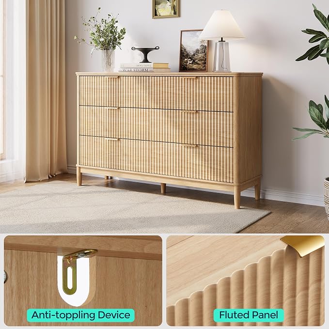 LINSY Fluted Dresser for Bedroom - Image 4