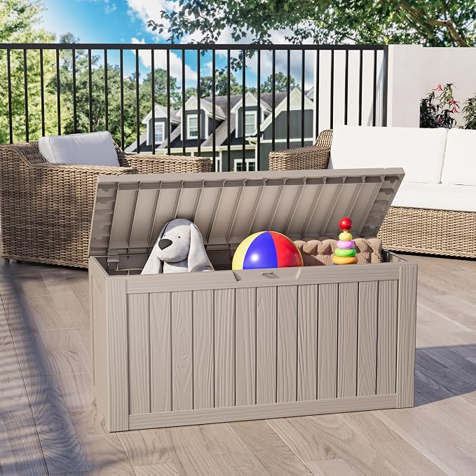 Outdoor Storage Box, Resin Deck Boxes Indoor and outdoor, Waterproof Storage by NBYSGO