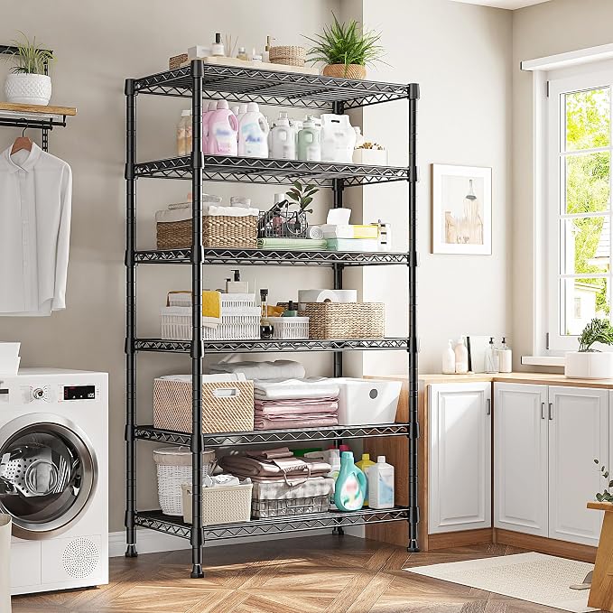 REIBII 6-Tier Metal Shelving Unit Storage Shelves, Sturdy Wire Shelving - Image 7