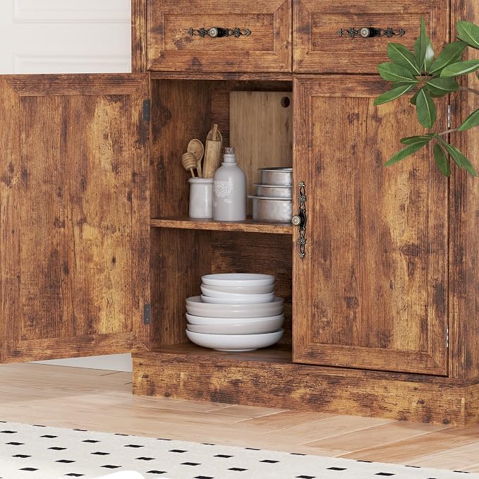 71.4" Tall Bookshelf with Drawers & Cabinet, 5-Tier Floor Standing Bookcase - Image 7