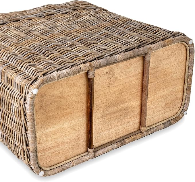 The Basket Lady 3-Compartment Wicker Laundry Sorter Hamper, 30 in L x 15 in W x - Image 7