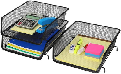 Simple Houseware Stackable Desk File Document Letter Tray Organizer, 3 Packs - Image 2