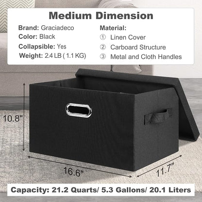 Medium 15" 21 Quart Collapsible Stackable Storage Bins - Image 2