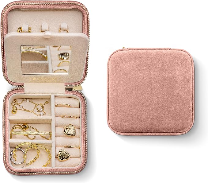 Benevolence LA Plush Velvet Jewelry Box | Travel Jewelry Case Organizer by BenevolenceLA