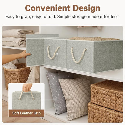 StorageWorks Storage Baskets for Shelves, Foldable Fabric Closet Storage Bins - Image 5