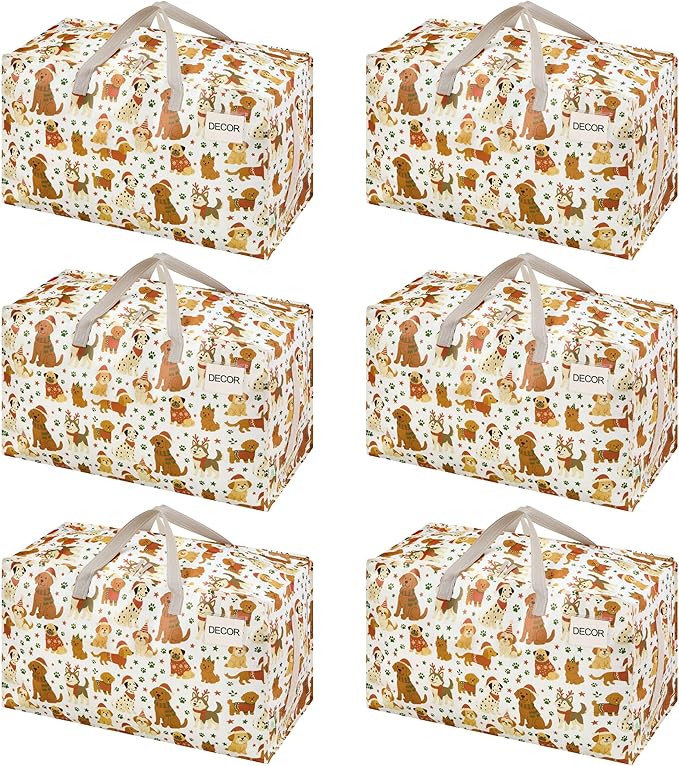 VENO 6 Pack Moving Bags and Large Christmas Decoration Storage Bins by Veno
