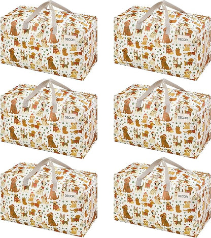 VENO 6 Pack Moving Bags and Large Christmas Decoration Storage Bins by Veno