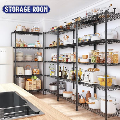 Storage Shelves Adjustable Metal Shelving Unit 5 Tier Wire Shelving, 1010LBS - Image 4