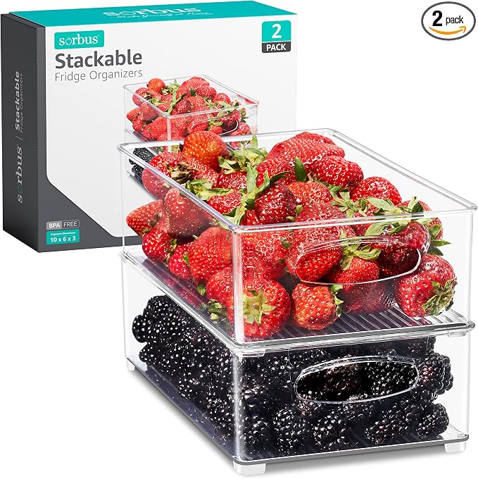 Sorbus Stackable Refrigerator Organizer Bins by Sorbus