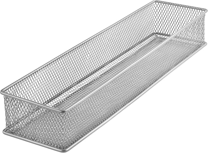 YBM HOME Silver Mesh Drawer Cabinet and or Shelf Organizer Bins, School Supply by YBMHome
