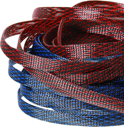 Xuniea 96ft Wire Loom Braided Cable Sleeve Covers Cord Management - Image 5