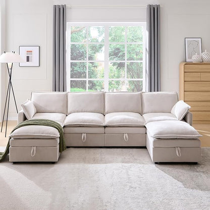 116.54" Sectional Couches for Living Room, Cloud Couch Sectional - Image 4