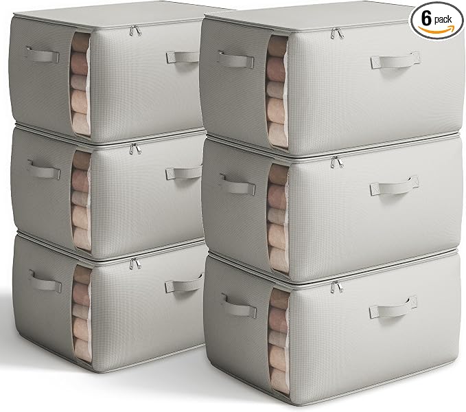 Vailando Large Canvas Comforter Storage Bags Closet Organizer by Vailando