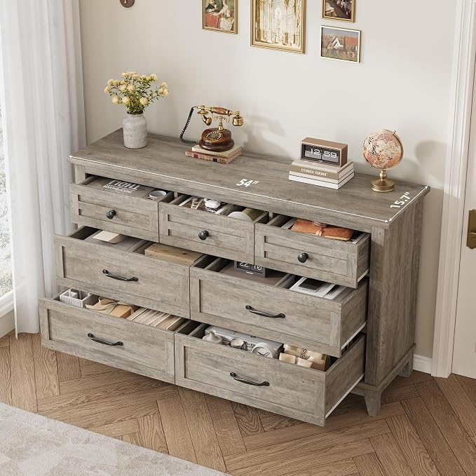 GarveeHome 7 Dresser for Bedroom, 54 in Wide Drawer Dresser - Image 4