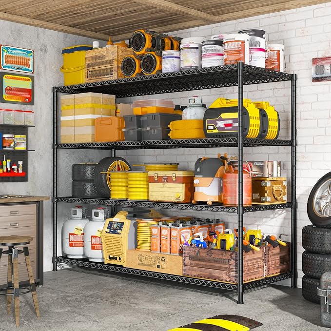 2500 LBS Storage Shelves 68.1"W Wire Shelving Unit, Garage Shelving Heavy Duty - Image 7